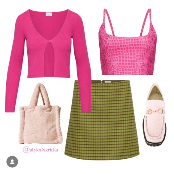 NWOT Mia Vesper Faux Croc Tiny Top in Bubblegum size S - Picture 2 of 6